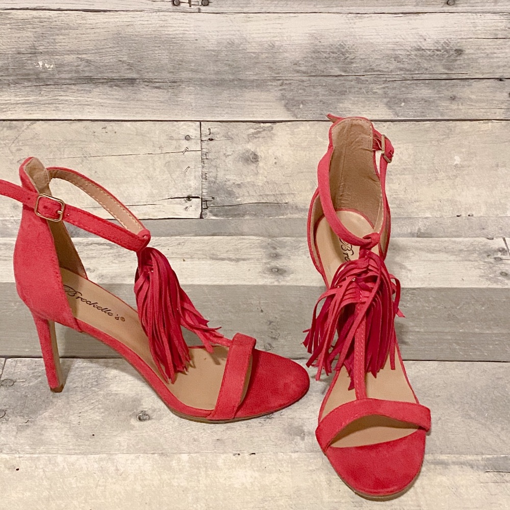Pink Fringe Heels